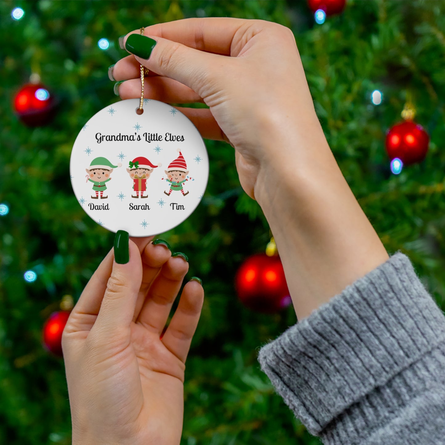 Personalized Grandma's Little Elves Christmas Ornament, Grandma Christmas Gift, Mother's Christmas Gift, Sentimental Gift for Grandma