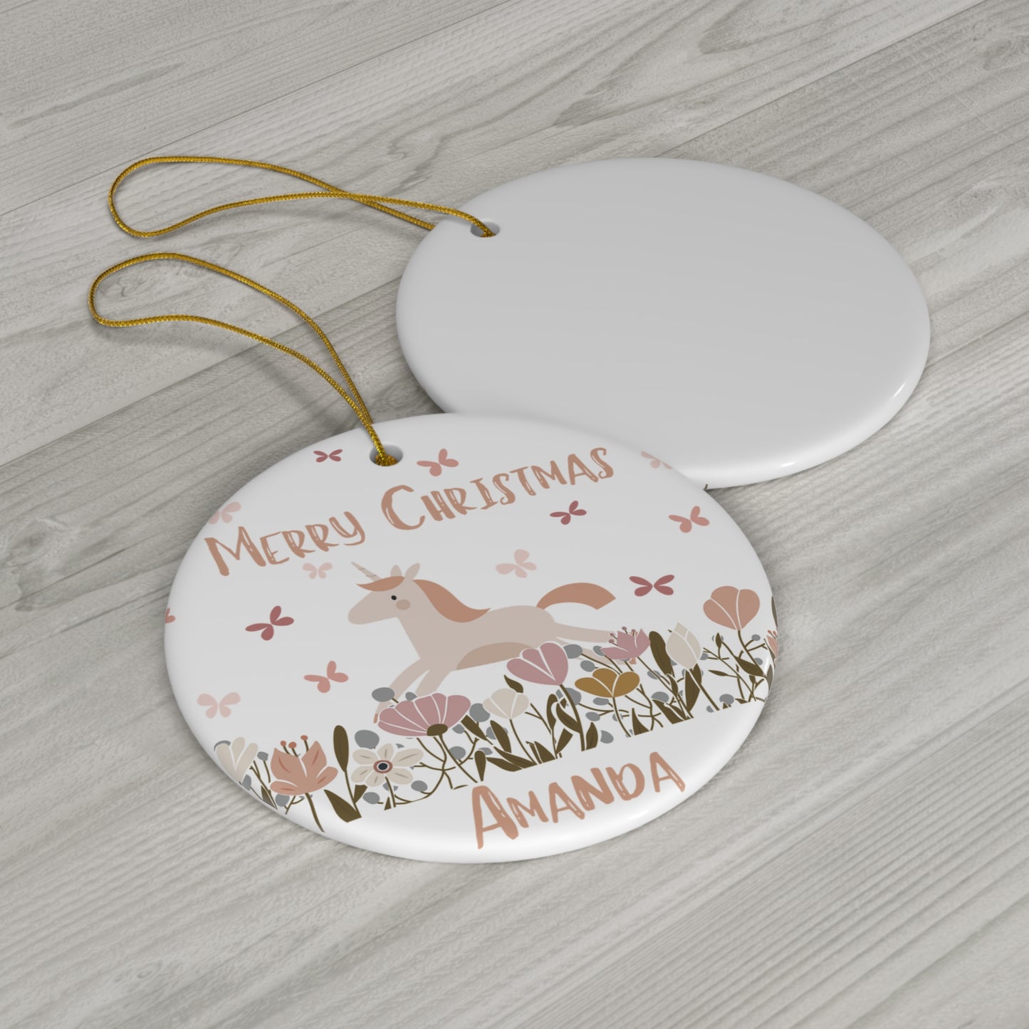 Custom Unicorn Christmas Ornament Gift