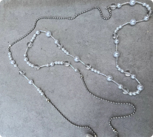 Retro Multi-layered Square Pearl Tassel Necklace For Women