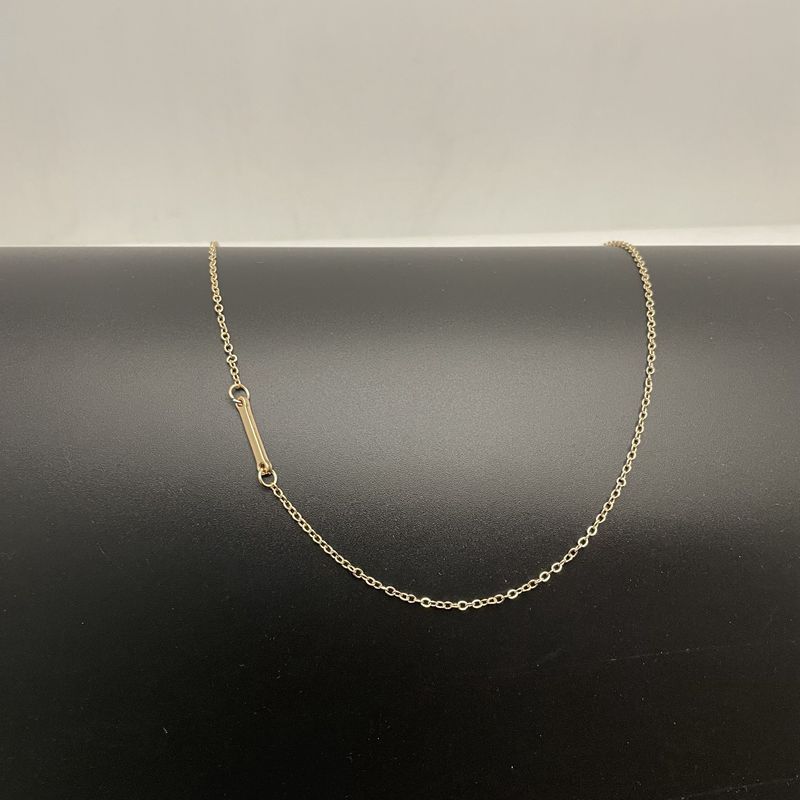 Initial Necklaces For Women, Dainty Gold Letter Necklace 14k Gold Plated Sideways Initial Necklace Cute Name Simple Choker Necklaces For Women Trendy Jewelry Gifts