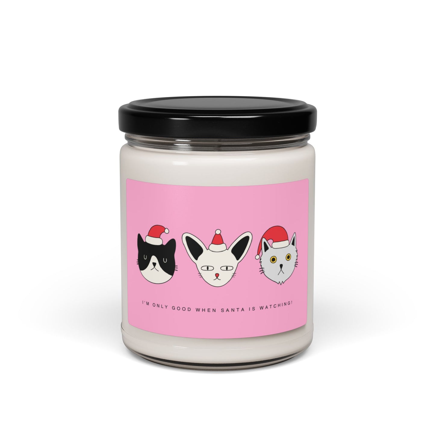 Christmas Cat Scented Soy Candle, 9oz - Holiday Cat Lover Gift, Festive Home Decor, Christmas Candle, Cute Cat Gift, Christmas Gift