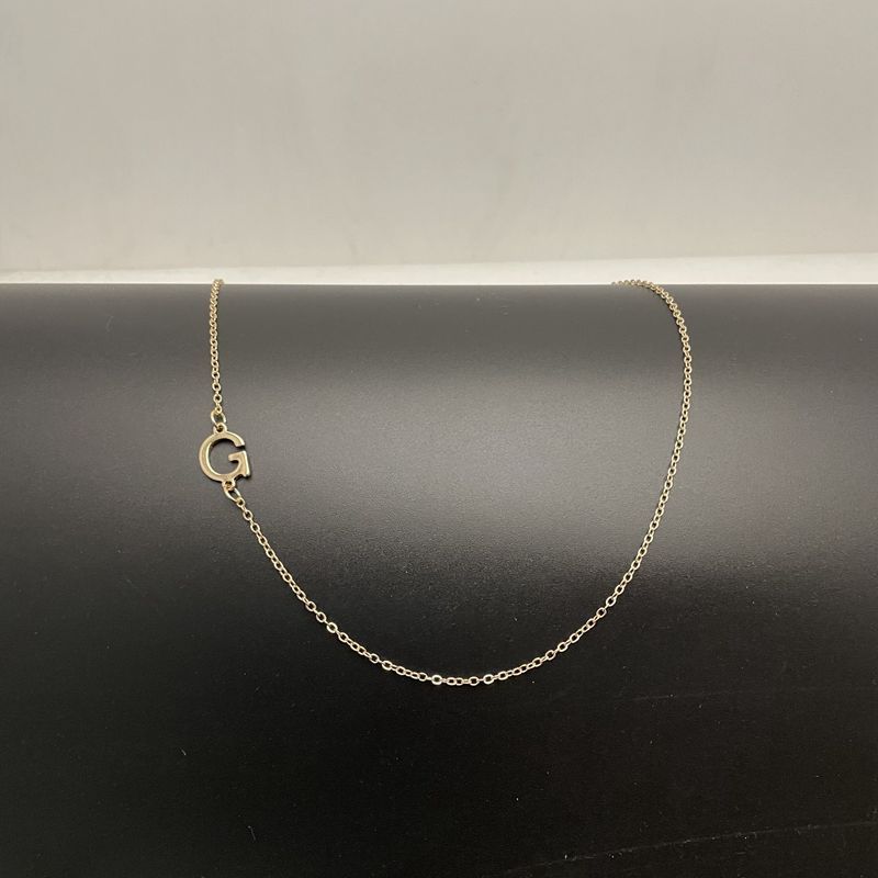 Initial Necklaces For Women, Dainty Gold Letter Necklace 14k Gold Plated Sideways Initial Necklace Cute Name Simple Choker Necklaces For Women Trendy Jewelry Gifts