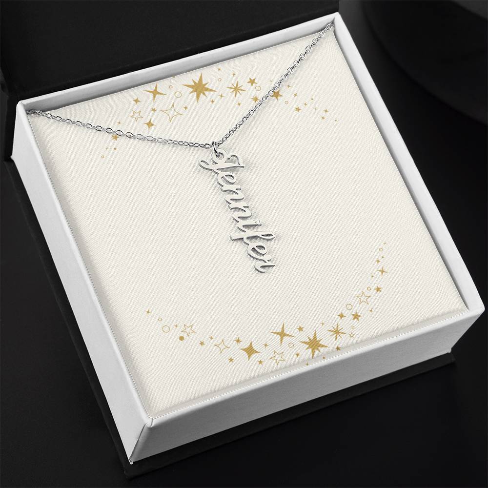 Name Plate Vertical Necklace