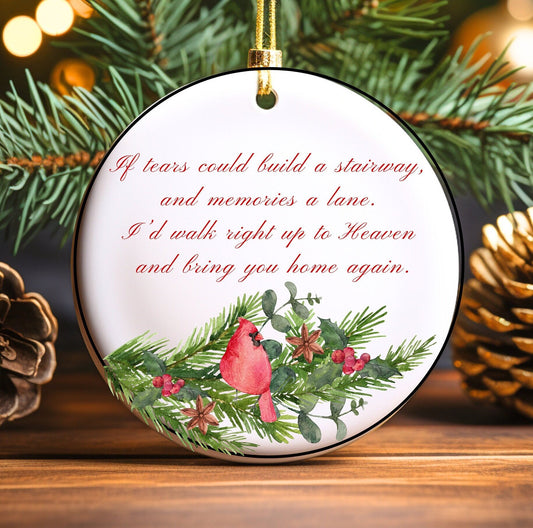 Memorial Christmas Ornament, Cardinal Ornament, Remembrance Ornament