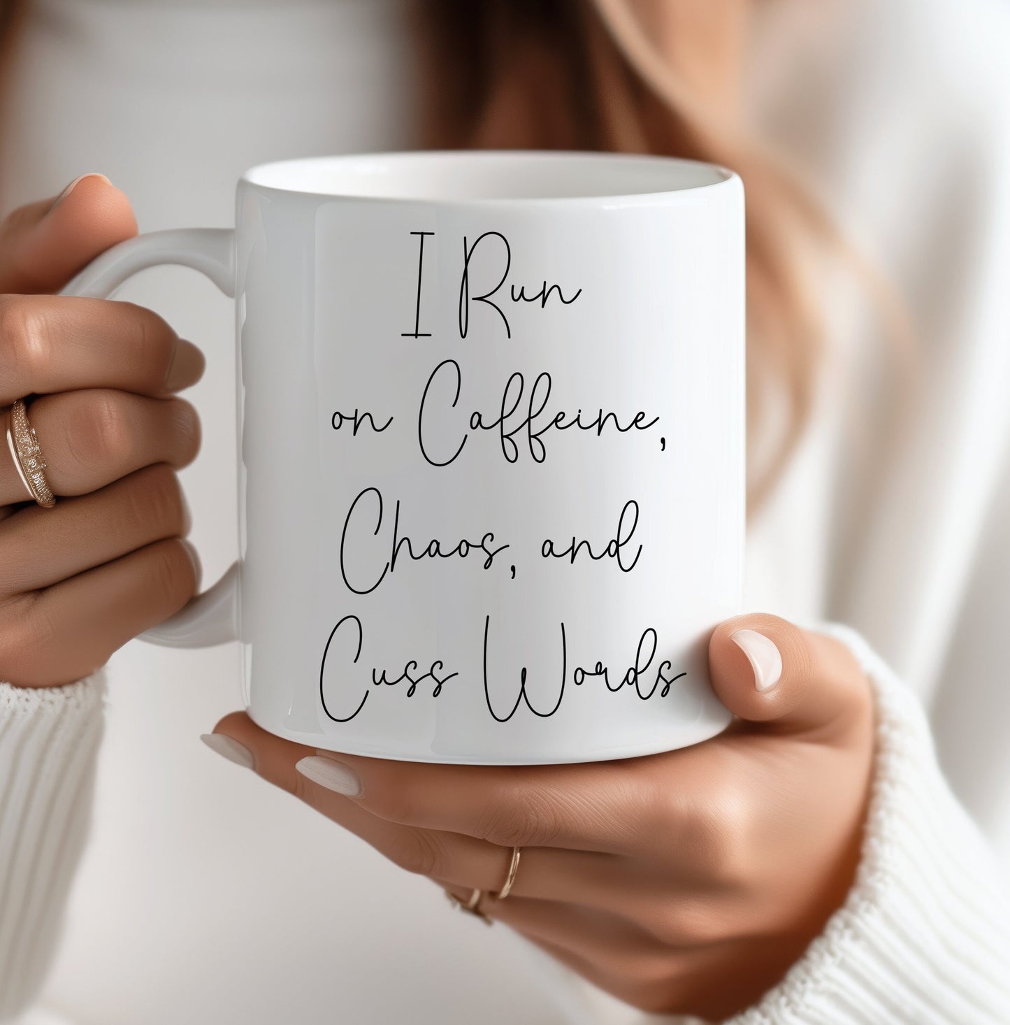 Funny Run On Coffee And Cuss Words Mug, Funny Mug,Mothers Day Gifts,Mothers Day Mug,Gift from Daughter,Moms Birthday Gift,Coffee Mug